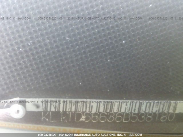 KL1TD66636B538180 - 2006 CHEVROLET AVEO LS BLUE photo 9