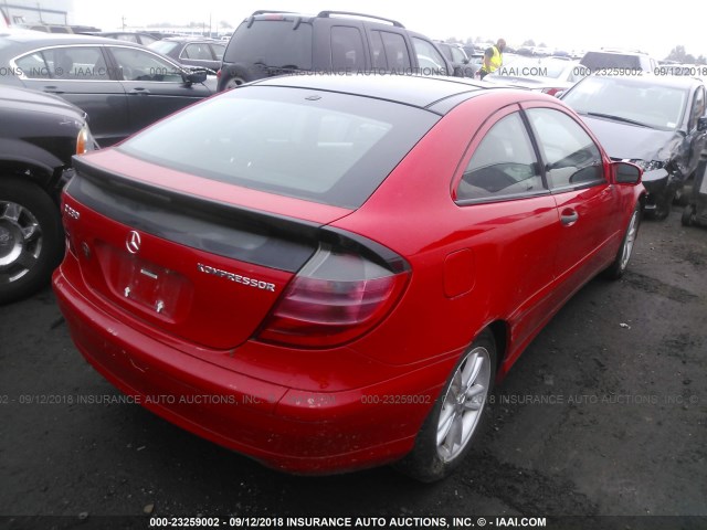 WDBRN47J12A273197 - 2002 MERCEDES-BENZ C 230K SPORT COUPE RED photo 4