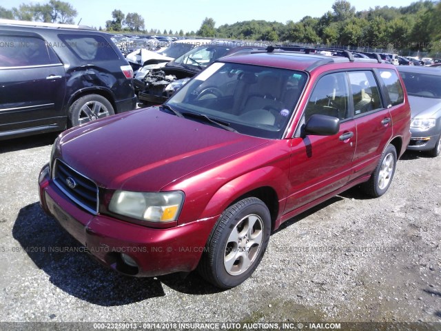 JF1SG65683H743456 - 2003 SUBARU FORESTER 2.5XS მუქწითელი ფოტო 2