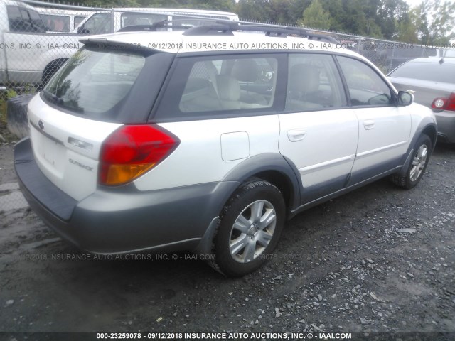 4S4BP62C157349404 - 2005 SUBARU LEGACY OUTBACK 2.5I LIMITED WHITE photo 4