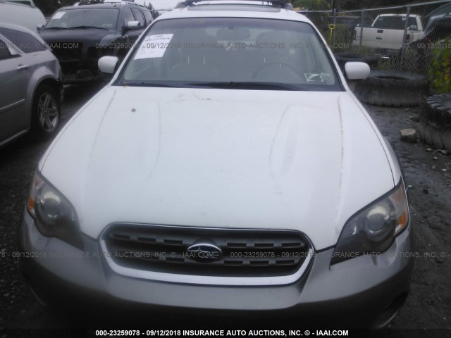 4S4BP62C157349404 - 2005 SUBARU LEGACY OUTBACK 2.5I LIMITED WHITE photo 6