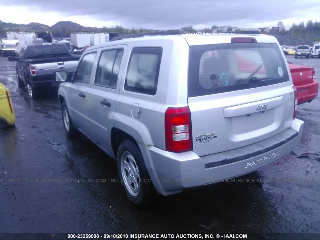 1J8FF28W17D355686 - 2007 JEEP PATRIOT SPORT SILVER photo 3