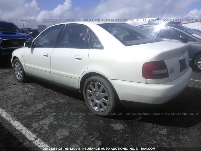 WAUDC68DX1A092861 - 2001 AUDI A4 1.8T QUATTRO WHITE photo 3