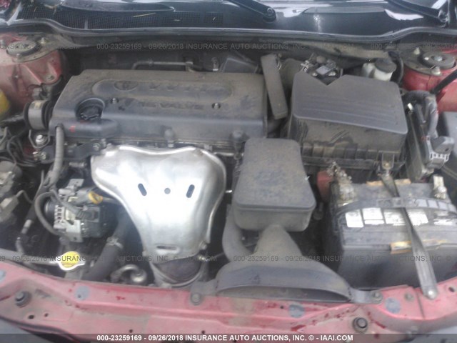 4T1BE46K37U135997 - 2007 TOYOTA CAMRY NEW GENERAT CE/LE/XLE/SE RED photo 10