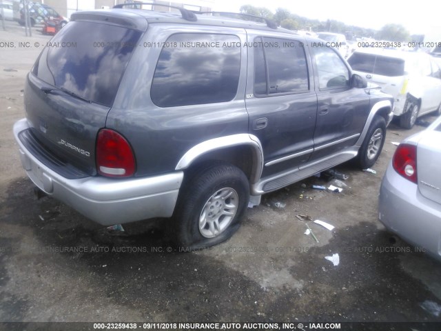 1B4HS58N32F161255 - 2002 DODGE DURANGO SLT PLUS GRAY photo 4