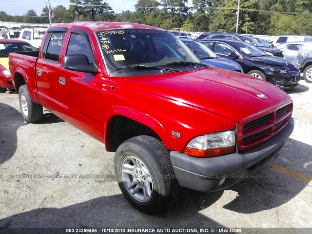 1B7HG38N42S595782 - 2002 DODGE DAKOTA QUAD SPORT/QUAD R/T RED photo 1