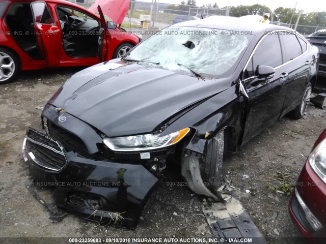 3FA6P0K95DR211790 - 2013 FORD FUSION TITANIUM BLACK photo 2