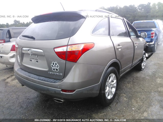 KM8NU4CC4BU140406 - 2011 HYUNDAI VERACRUZ GLS/LIMITED Champagne photo 4