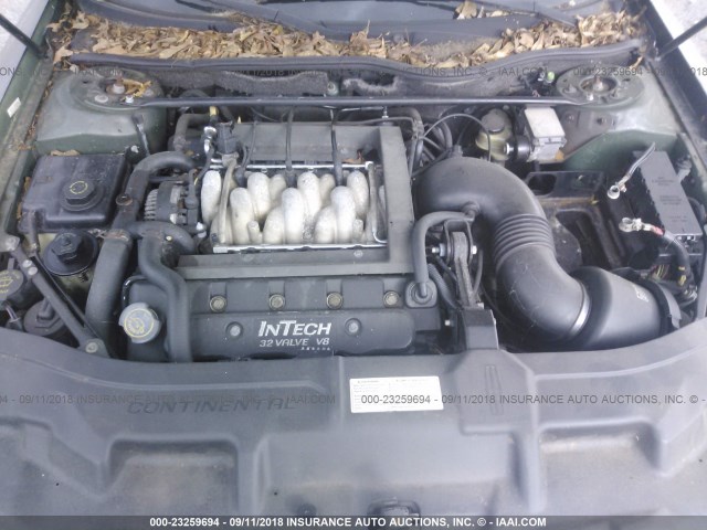 1LNFM97V9WY686890 - 1998 LINCOLN CONTINENTAL  Zielony zdjęcie 10