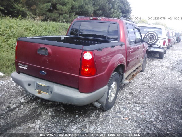 1FMZU77E62UB84468 - 2002 FORD EXPLORER SPORT TR  RED photo 4