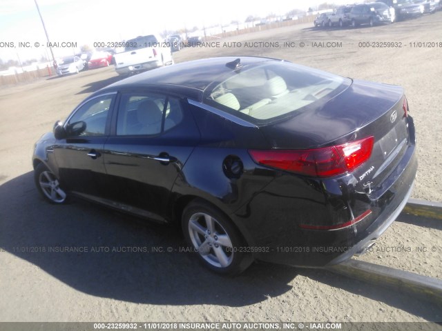 5XXGM4A70FG457579 - 2015 KIA OPTIMA BLACK photo 3