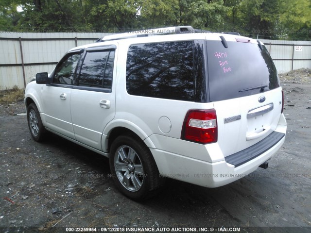 1FMJU1K59AEA24935 - 2010 FORD EXPEDITION LIMITED WHITE photo 3