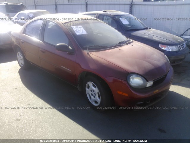 1B3ES46C61D182680 - 2001 DODGE NEON SE/ES ORANGE photo 1