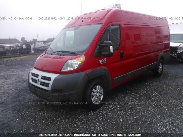 3C6URVJG3EE104519 - 2014 RAM PROMASTER 3500 3500 HIGH RED photo 2