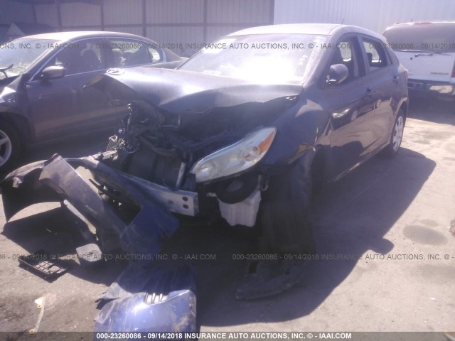 2T1KU40E39C033996 - 2009 TOYOTA COROLLA MATRIX  BLUE photo 2