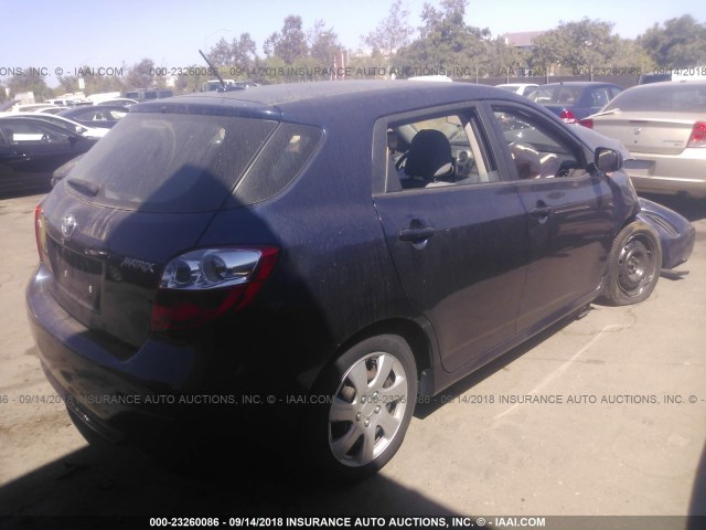 2T1KU40E39C033996 - 2009 TOYOTA COROLLA MATRIX  BLUE photo 4