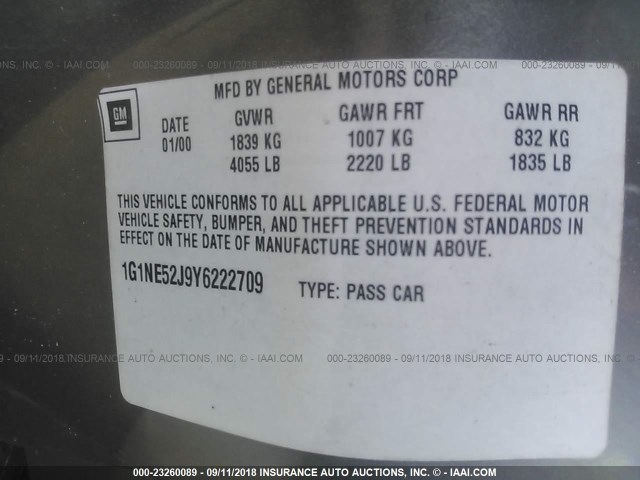 1G1NE52J9Y6222709 - 2000 CHEVROLET MALIBU LS Boz foto 9