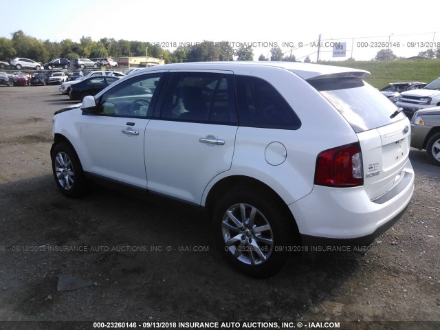 2FMDK3JC2BBA49588 - 2011 FORD EDGE SEL WHITE photo 3