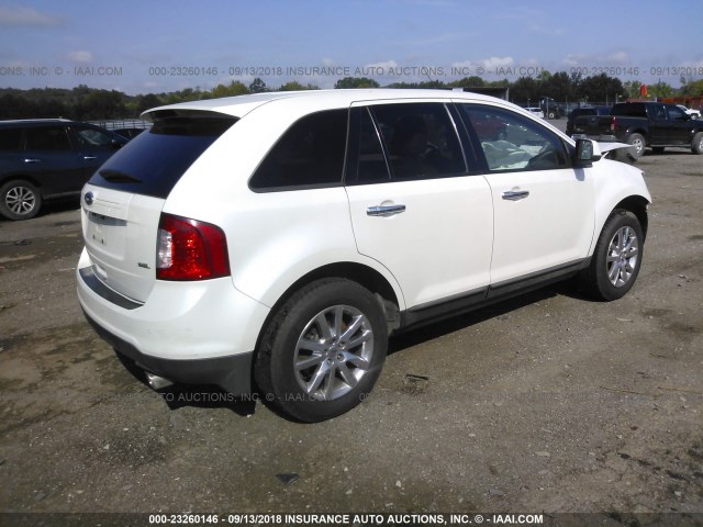 2FMDK3JC2BBA49588 - 2011 FORD EDGE SEL WHITE photo 4