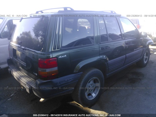 1J4GZ58Y1VC733699 - 1997 JEEP GRAND CHEROKEE LAREDO/TSI GREEN photo 4