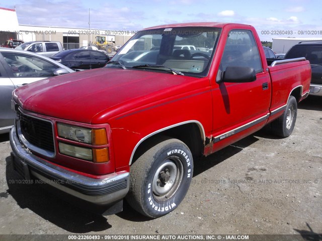 1GTDC14K6RZ530623 - 1994 GMC SIERRA C1500 RED photo 2