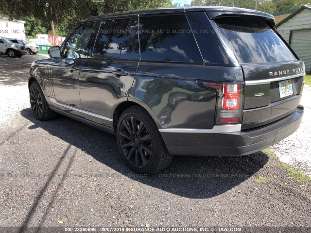 SALGS2TF3FA222077 - 2015 LAND ROVER RANGE ROVER SUPERCHARGED BLACK photo 3