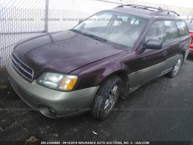 4S3BH6754Y7638163 - 2000 SUBARU LEGACY OUTBACK AWP 栗色 照片 2