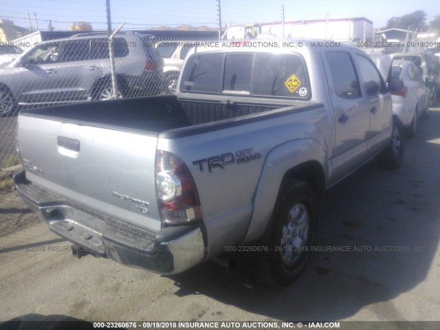 3TMJU4GN4FM177626 - 2015 TOYOTA TACOMA DOUBLE CAB PRERUNNER SILVER photo 4