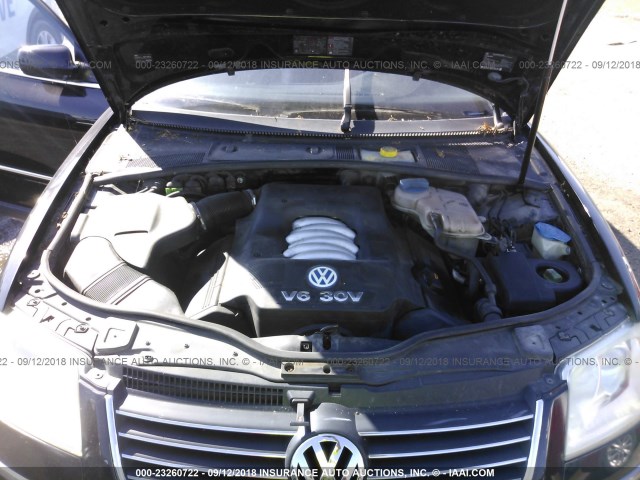 WVWRH63B33P388840 - 2003 VOLKSWAGEN PASSAT GLX BLACK photo 10