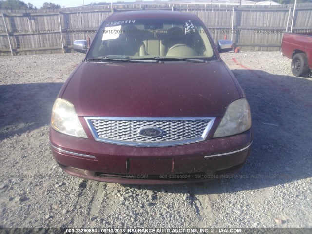 1FAFP25135G116140 - 2005 FORD FIVE HUNDRED LIMITED BURGUNDY photo 6