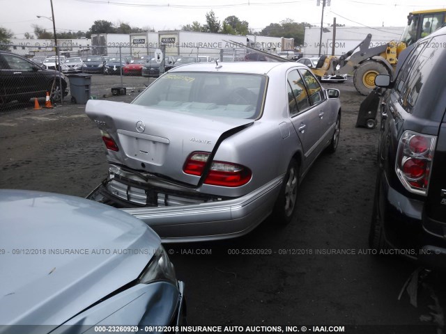 WDBJF82J22X070437 - 2002 MERCEDES-BENZ E 320 4MATIC SILVER photo 4