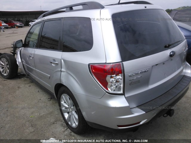 JF2SHBEC3BH778721 - 2011 SUBARU FORESTER LIMITED SILVER photo 3