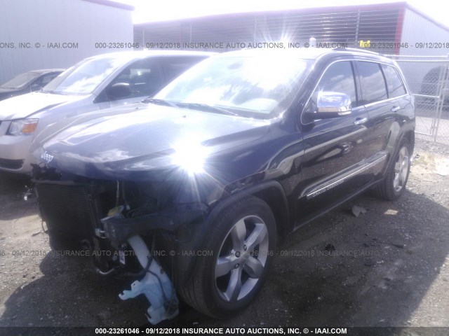 1C4RJFCG4DC523624 - 2013 JEEP GRAND CHEROKEE OVERLAND BLACK photo 2