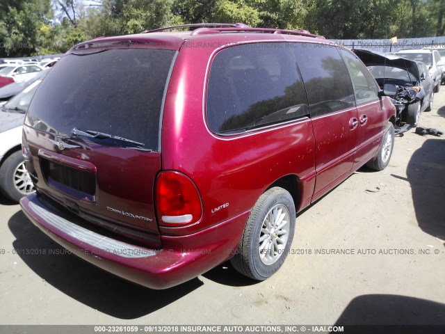 1C4GP64L2XB581372 - 1999 CHRYSLER TOWN & COUNTRY LIMITED RED photo 4