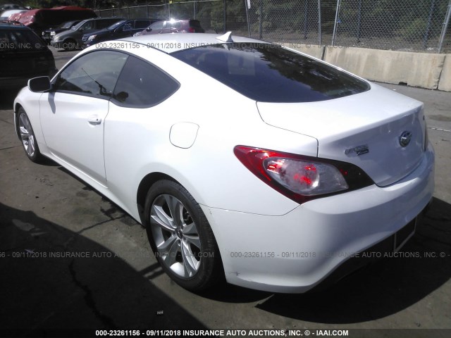 KMHHT6KD0CU077019 - 2012 HYUNDAI GENESIS COUPE 2.0T WHITE photo 3