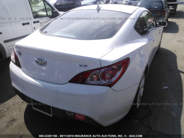 KMHHT6KD0CU077019 - 2012 HYUNDAI GENESIS COUPE 2.0T WHITE photo 4