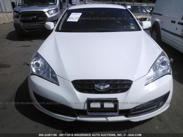 KMHHT6KD0CU077019 - 2012 HYUNDAI GENESIS COUPE 2.0T WHITE photo 6