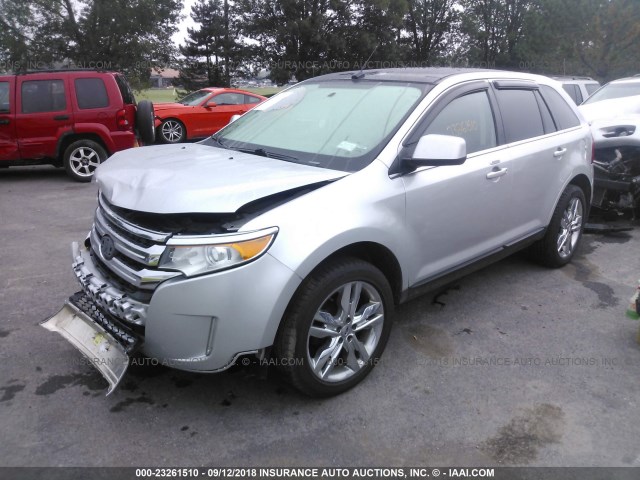 2FMDK4KC8BBA67095 - 2011 FORD EDGE LIMITED SILVER photo 2