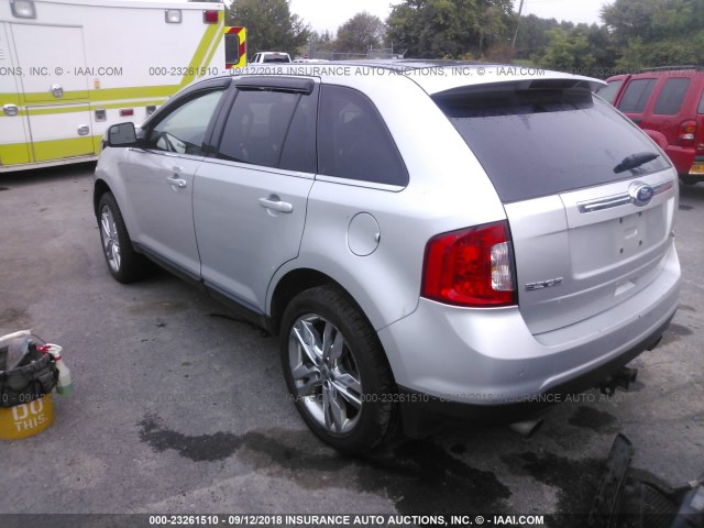 2FMDK4KC8BBA67095 - 2011 FORD EDGE LIMITED SILVER photo 3