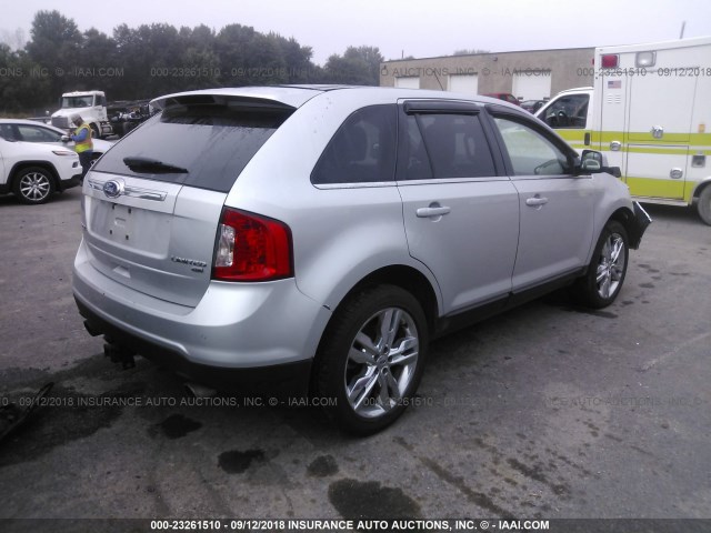 2FMDK4KC8BBA67095 - 2011 FORD EDGE LIMITED SILVER photo 4