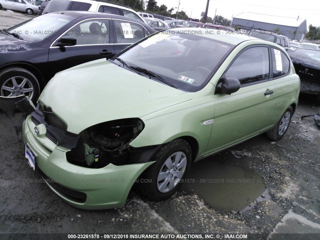 KMHCM36C79U114454 - 2009 HYUNDAI ACCENT GS GREEN photo 2