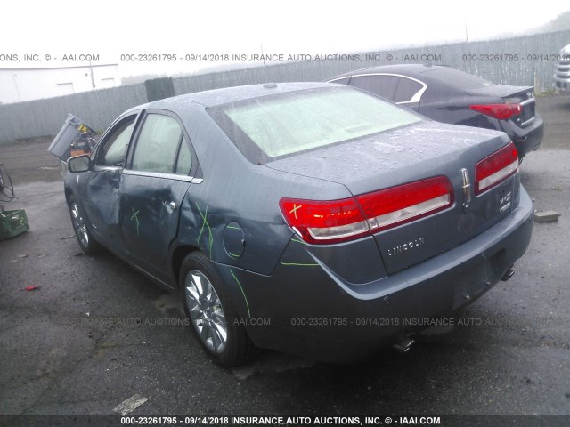 3LNDL2L38CR831501 - 2012 LINCOLN MKZ HYBRID Light Blue photo 3