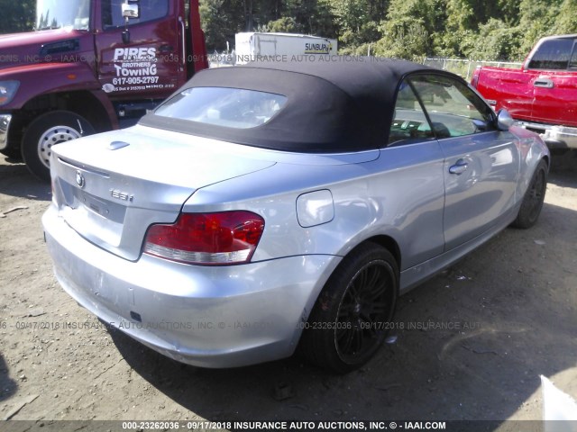 WBAUN13529VH80759 - 2009 BMW 128 I BLUE photo 4