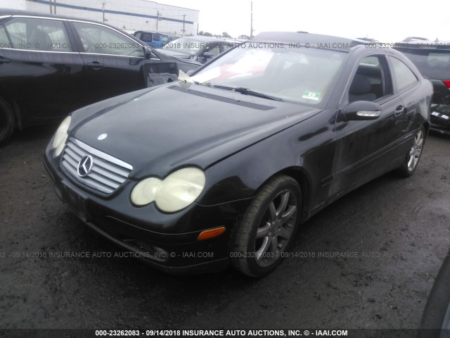 WDBRN40J53A502962 - 2003 MERCEDES-BENZ C 230K SPORT COUPE BLACK photo 2