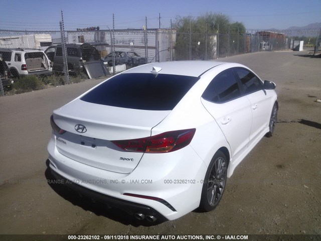 KMHD04LB5HU361746 - 2017 HYUNDAI ELANTRA SPORT WHITE photo 4