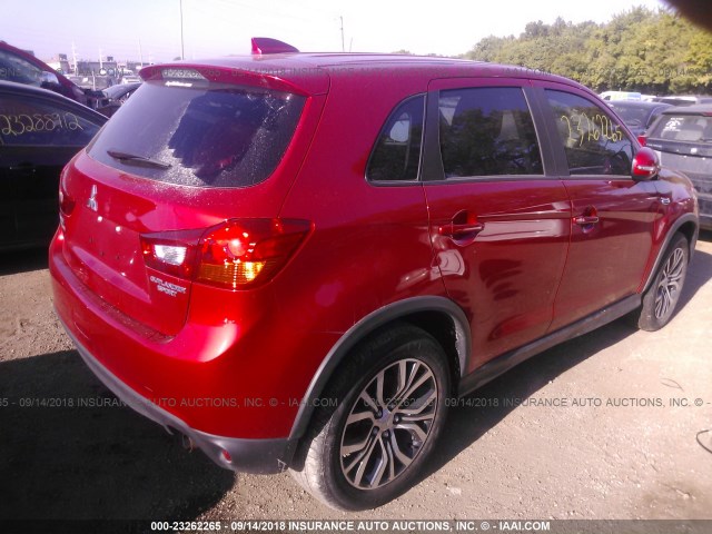 JA4AP3AU2HZ064917 - 2017 MITSUBISHI OUTLANDER SPORT ES/SE RED photo 4