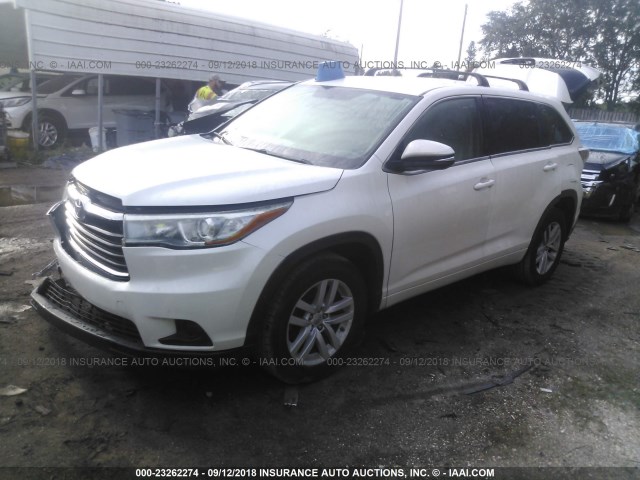 5TDZKRFH0FS071286 - 2015 TOYOTA HIGHLANDER LE/LE PLUS თეთრი ფოტო 2
