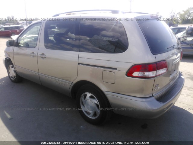 4T3ZF13CX2U488406 - 2002 TOYOTA SIENNA LE/XLE GOLD photo 3