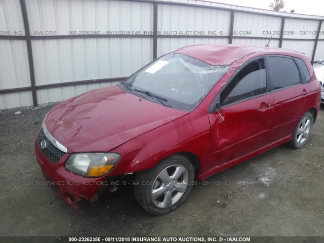 KNAFE162685017584 - 2008 KIA SPECTRA5 5 SX RED photo 2