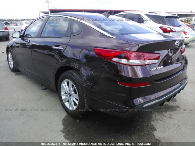 5XXGT4L33KG281652 - 2019 KIA OPTIMA LX/S BURGUNDY photo 3